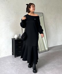 prose verse | 【SAPON】ボートネック裏起毛スウェットワンピース(ワンピース)