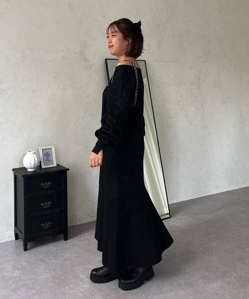 prose verse(プロズヴェール)の「【SAPON】ボートネック裏起毛スウェットワンピース(ワンピース・レディース・ブラック/アイボリー/グレー・MEDIUM/PL/PM/LARGE)」の20枚目の写真