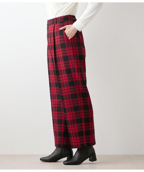 NEWYORKER(ニューヨーカー)の「ウールタータン ワンタックテーパードパンツ(その他パンツ・レディース・レッド・9号/11号)」の15枚目の写真
