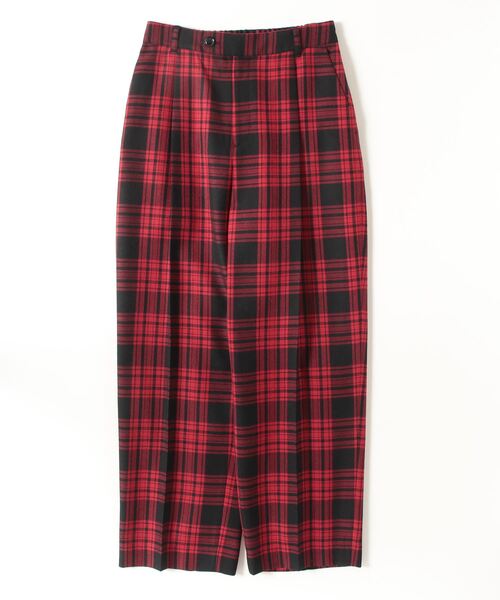 NEWYORKER(ニューヨーカー)の「ウールタータン ワンタックテーパードパンツ(その他パンツ・レディース・レッド・9号/11号)」の4枚目の写真