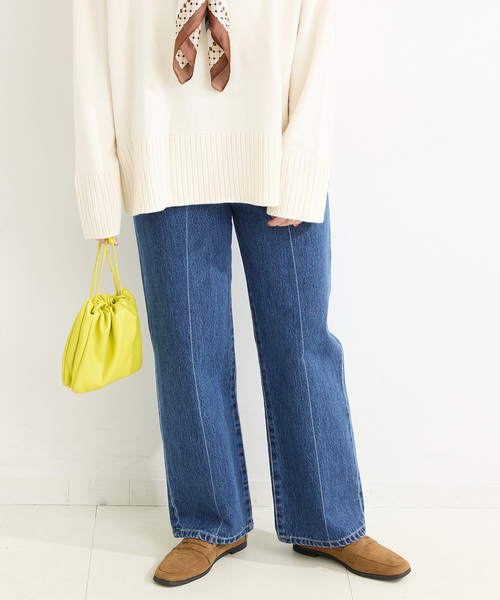 B.C STOCK(ベーセーストック)の「ウォッシャブル / DU JOUR/デュ ジュール NEW M-RISE TAPER JEAN(その他パンツ・レディース・ブルー系その他/ネイビー・36/38)」の1枚目の写真