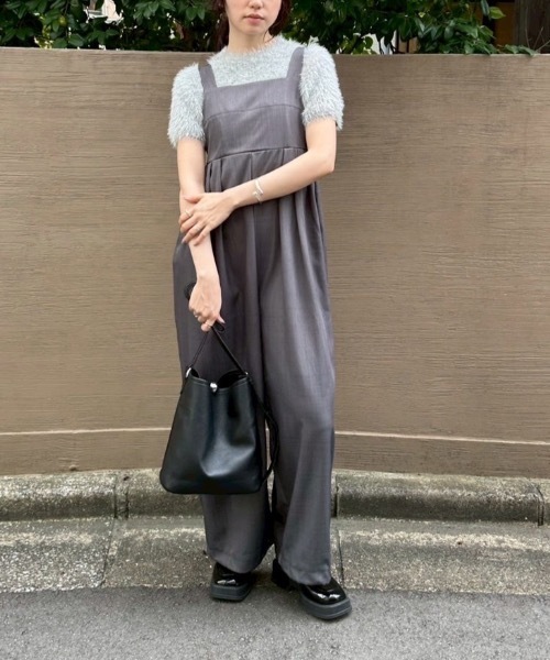 DRWCYS（ドロシーズ）の「タックワイドロンパース（サロペット/オーバーオール・レディース・ブラック/グレー・FREE）」の17枚目の写真