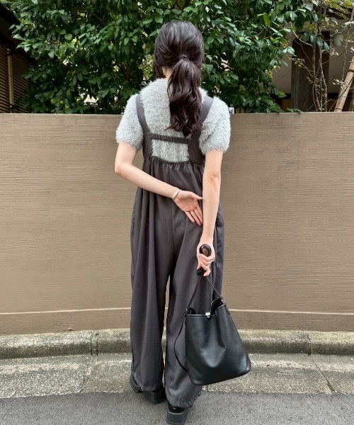 DRWCYS（ドロシーズ）の「タックワイドロンパース（サロペット/オーバーオール・レディース・ブラック/グレー・FREE）」の13枚目の写真