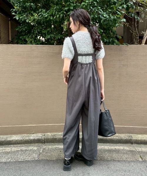 DRWCYS（ドロシーズ）の「タックワイドロンパース（サロペット/オーバーオール・レディース・ブラック/グレー・FREE）」の14枚目の写真