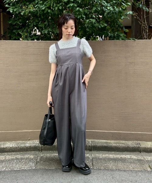 DRWCYS（ドロシーズ）の「タックワイドロンパース（サロペット/オーバーオール・レディース・ブラック/グレー・FREE）」の15枚目の写真