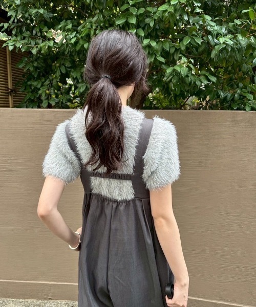 DRWCYS（ドロシーズ）の「タックワイドロンパース（サロペット/オーバーオール・レディース・ブラック/グレー・FREE）」の10枚目の写真