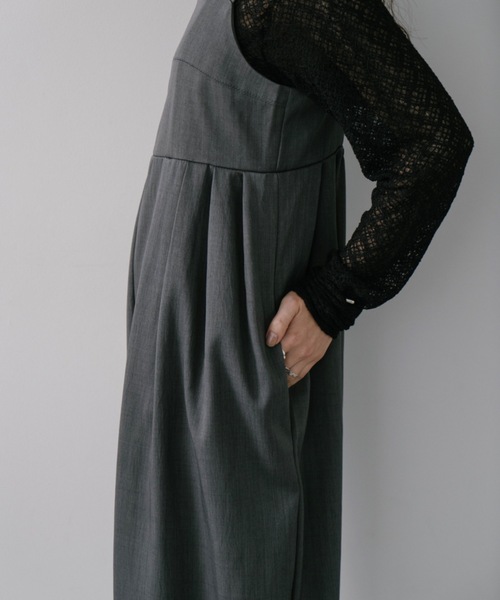 DRWCYS（ドロシーズ）の「タックワイドロンパース（サロペット/オーバーオール・レディース・ブラック/グレー・FREE）」の19枚目の写真