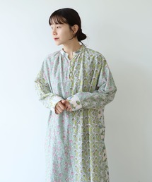 Floral embroidely ribon シャツワンピース（ワンピース）｜yuni（ユニ