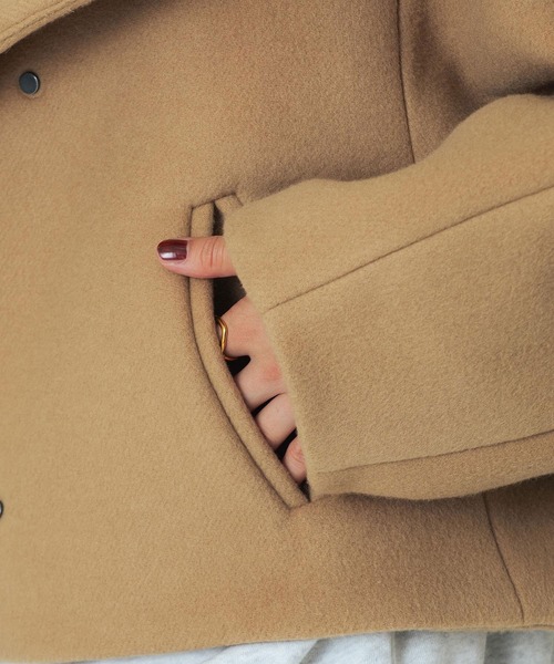 ROSE BUD（ローズバッド）の「(mici)BIG STAND COLLAR BLOUSON（その他アウター・レディース・ベージュ/ネイビー・S/M）」の10枚目の写真