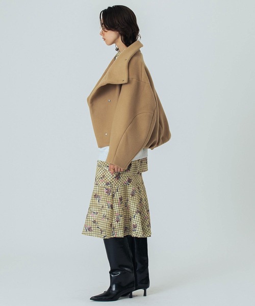 ROSE BUD（ローズバッド）の「(mici)BIG STAND COLLAR BLOUSON（その他アウター・レディース・ベージュ/ネイビー・S/M）」の16枚目の写真