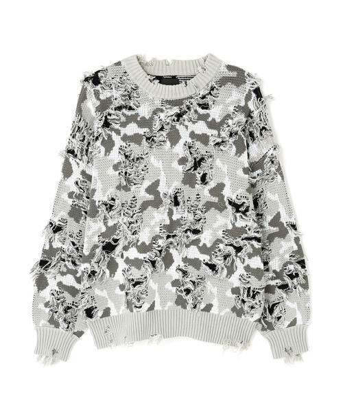 DANKE SCHON(ダンケシェーン)の「DankeSchon/ダンケシェーン/CAMO KNIT CREWNECK(ニット/セーター・メンズ・グレー/モスグリーン・M/L)」の7枚目の写真