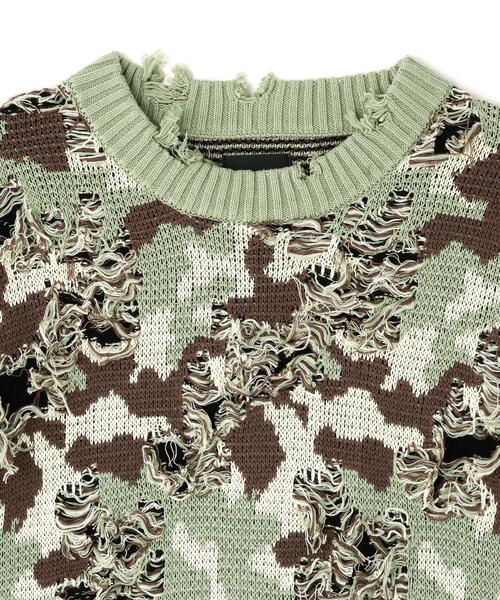 DANKE SCHON(ダンケシェーン)の「DankeSchon/ダンケシェーン/CAMO KNIT CREWNECK(ニット/セーター・メンズ・グレー/モスグリーン・M/L)」の16枚目の写真