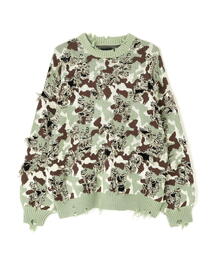 DANKE SCHON | DankeSchon/ダンケシェーン/CAMO KNIT CREWNECK(ニット/セーター)