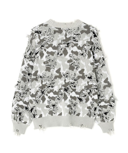 DANKE SCHON(ダンケシェーン)の「DankeSchon/ダンケシェーン/CAMO KNIT CREWNECK(ニット/セーター・メンズ・グレー/モスグリーン・M/L)」の3枚目の写真