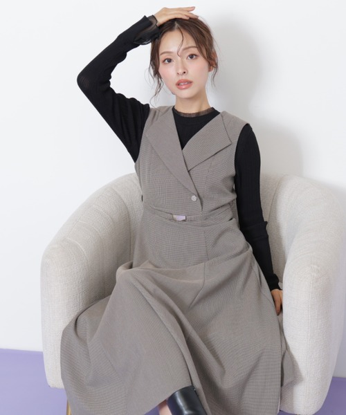 JILL by JILL STUART(ジルバイジルスチュアート)の「◇フレアジャンスカ(ワンピース・レディース・ブラウン系その他/グレー・MEDIUM/SMALL)」の1枚目の写真