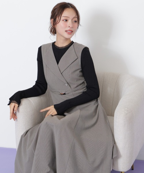 JILL by JILL STUART(ジルバイジルスチュアート)の「◇フレアジャンスカ(ワンピース・レディース・ブラウン系その他/グレー・MEDIUM/SMALL)」の4枚目の写真