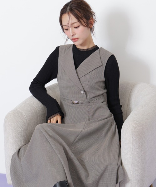 JILL by JILL STUART(ジルバイジルスチュアート)の「◇フレアジャンスカ(ワンピース・レディース・ブラウン系その他/グレー・MEDIUM/SMALL)」の5枚目の写真