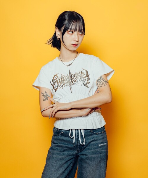 Subciety(サブサエティ)の「【WOMEN】Shirring tee(Tシャツ/カットソー・レディース・ホワイト/ブラック・FREE)」の12枚目の写真