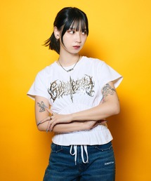 【WOMEN】Shirring tee