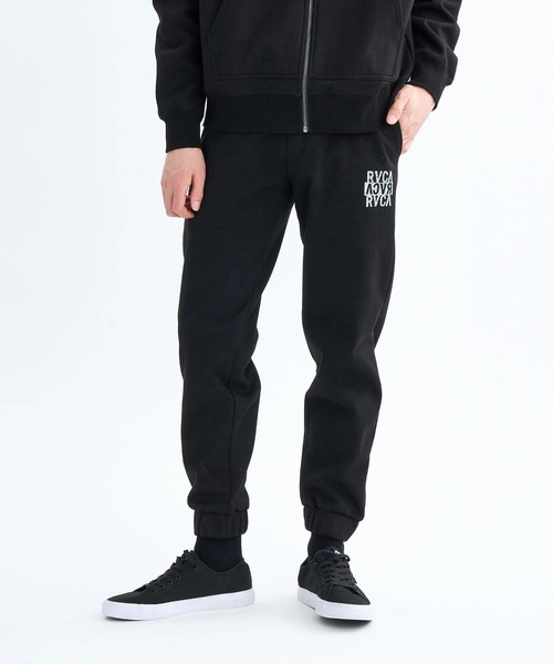 RVCA(ルーカ)の「RVCA メンズ NEW STACK WRWB PT セットアップ対応可能ボトムス 【2025年秋冬モデル】/ルーカボンディングボトムス(SETUP・セットアップ対応可能・空港コーデ)(スウェットパンツ・メンズ・グリーン系その他/ブラック/オフホワイト・X-LARGE/LARGE/MEDIUM/SMALL)」の2枚目の写真
