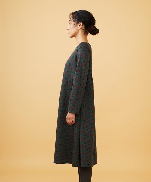 Jocomomola(ホコモモラ)の「Cruce ジャカード リーフ×フラワー柄ワンピース(ワンピース・レディース・マスタード/グリーン・40)」の13枚目の写真