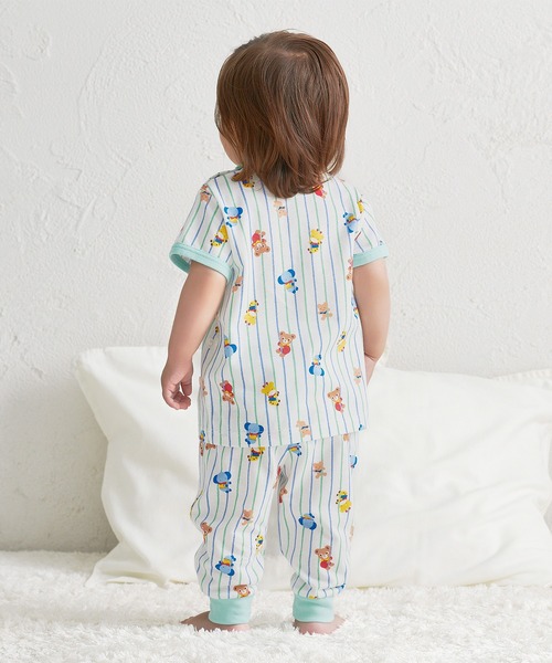 MIKI HOUSE（ミキハウス）の「プッチー＆アニマル半袖パジャマ（ルームウェア/パジャマ・キッズ・グリーン系その他3・110cm/100cm/90cm/80ｃｍ/130cm/120cm）」の2枚目の写真