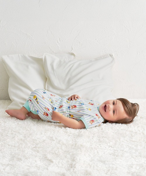 MIKI HOUSE（ミキハウス）の「プッチー＆アニマル半袖パジャマ（ルームウェア/パジャマ・キッズ・グリーン系その他3・110cm/100cm/90cm/80ｃｍ/130cm/120cm）」の3枚目の写真