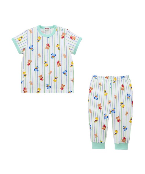 MIKI HOUSE（ミキハウス）の「プッチー＆アニマル半袖パジャマ（ルームウェア/パジャマ・キッズ・グリーン系その他3・110cm/100cm/90cm/80ｃｍ/130cm/120cm）」の4枚目の写真