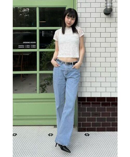 PARTIMENTO WOMEN(パルティメントウィメン)の「スタッドポインテッドジーンズ_ライトブルー(デニムパンツ・レディース・スカイブルー・MEDIUM/LARGE)」の16枚目の写真