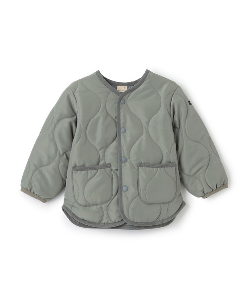 petit main（プティマイン）の「【リンク/撥水加工】キルティングジャケット（ブルゾン・キッズ・モカ/ライトカーキ/ブラック/アイボリー・110cm/90cm/100cm/130cm/120cm/80ｃｍ）」の4枚目の写真