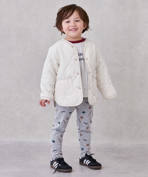 petit main（プティマイン）の「【リンク/撥水加工】キルティングジャケット（ブルゾン・キッズ・モカ/ライトカーキ/ブラック/アイボリー・110cm/90cm/100cm/130cm/120cm/80ｃｍ）」の6枚目の写真