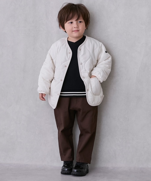 petit main（プティマイン）の「【リンク/撥水加工】キルティングジャケット（ブルゾン・キッズ・モカ/ライトカーキ/ブラック/アイボリー・110cm/90cm/100cm/130cm/120cm/80ｃｍ）」の7枚目の写真