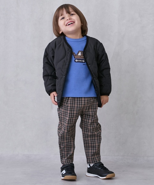 petit main（プティマイン）の「【リンク/撥水加工】キルティングジャケット（ブルゾン・キッズ・モカ/ライトカーキ/ブラック/アイボリー・110cm/90cm/100cm/130cm/120cm/80ｃｍ）」の8枚目の写真