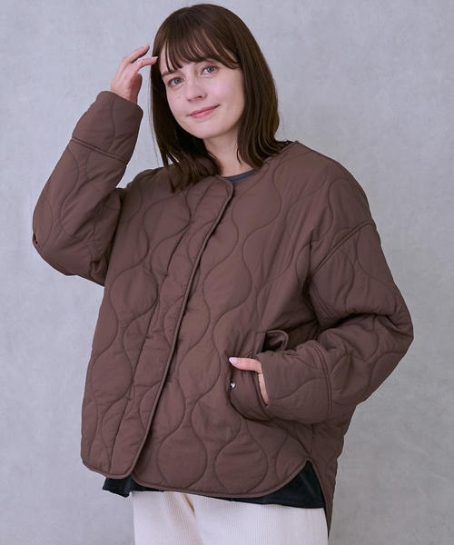 petit main（プティマイン）の「【リンク/撥水加工】キルティングジャケット（ブルゾン・キッズ・モカ/ライトカーキ/ブラック/アイボリー・110cm/90cm/100cm/130cm/120cm/80ｃｍ）」の10枚目の写真