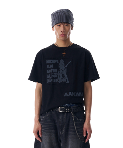 AAKAM(アーカム)の「Washed Patch Half Top (Black)(Tシャツ/カットソー・レディース・その他・1/2)」の5枚目の写真