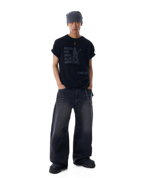 AAKAM(アーカム)の「Washed Patch Half Top (Black)(Tシャツ/カットソー・レディース・その他・1/2)」の9枚目の写真