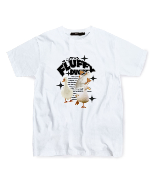 ESCAPEFROM(エスケープフロム)の「ブラックアドベンチャーダックTシャツホワイト(Tシャツ/カットソー・レディース・その他・SMALL/MEDIUM/LARGE)」の1枚目の写真