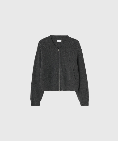 LOOKAST(ルックキャスト)の「アラニジップアップニット_チャコール / ALANI WOOL ZIP UP KNIT_CHARCOAL(カーディガン/ボレロ・レディース・チャコール・FREE)」の2枚目の写真