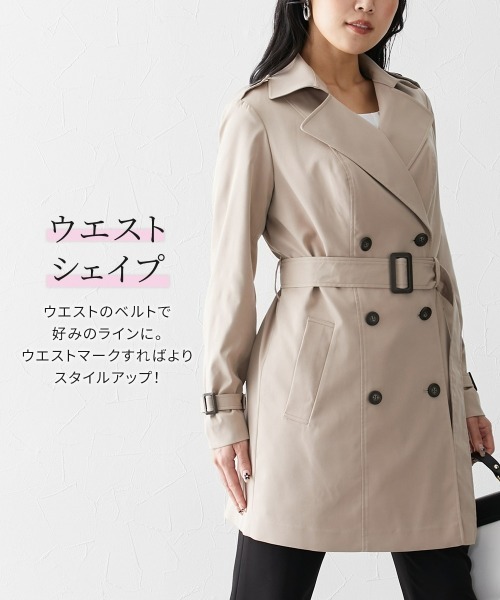 Nissen glamor(ニッセングラマー)の「【大きい胸専用】ミドル丈トレンチコート(トレンチコート・レディース・ブラック/ベージュ・M/L/LL)」の16枚目の写真