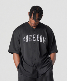 FREEDOM（フリーダム）の「メッシュベースボールジャージ（ブラック）（その他トップス）」
