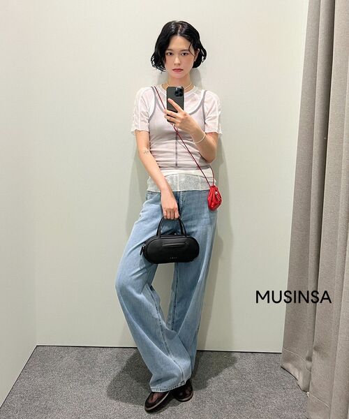 MUSINSA STANDARD WOMAN（ムシンサスタンダードウーマン）の「ウィメンズリネンライクワイドデニムパンツ[ライトインディゴ]（デニムパンツ・レディース・その他・23/25/26/27/28/29/30/24/32）」の10枚目の写真