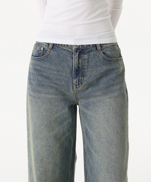 MUSINSA STANDARD WOMAN（ムシンサスタンダードウーマン）の「ウィメンズワイドトラペーズデニムパンツ[ラスティブルー]（デニムパンツ・レディース・その他・30/24/25/26/27/28/29）」の5枚目の写真
