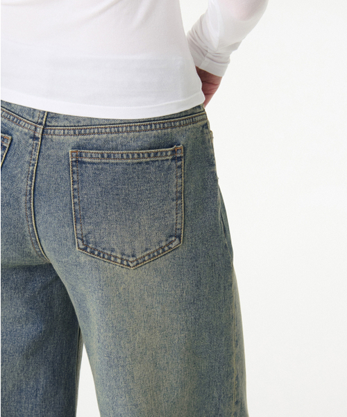 MUSINSA STANDARD WOMAN（ムシンサスタンダードウーマン）の「ウィメンズワイドトラペーズデニムパンツ[ラスティブルー]（デニムパンツ・レディース・その他・30/24/25/26/27/28/29）」の6枚目の写真