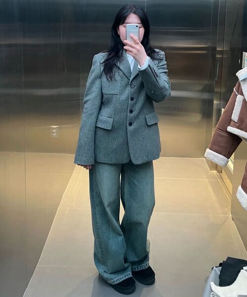 MUSINSA STANDARD WOMAN（ムシンサスタンダードウーマン）の「ウィメンズワイドトラペーズデニムパンツ[ラスティブルー]（デニムパンツ・レディース・その他・30/24/25/26/27/28/29）」の11枚目の写真