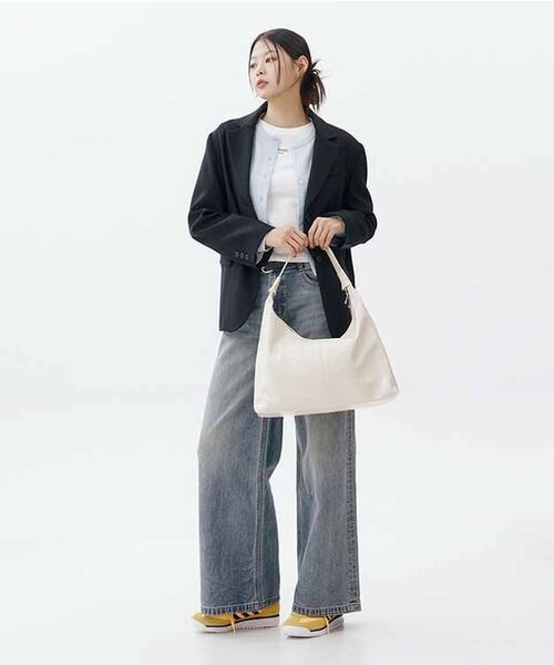 MUSINSA STANDARD WOMAN（ムシンサスタンダードウーマン）の「ウィメンズワイドトラペーズデニムパンツ[ラスティブルー]（デニムパンツ・レディース・その他・30/24/25/26/27/28/29）」の14枚目の写真
