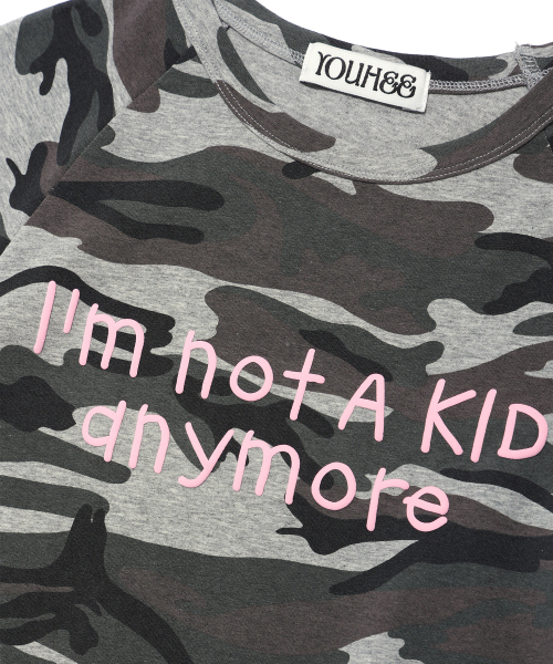 YOUHEE（ユヒ）の「CAMO LETTERING T-SHIRTS GREY（Tシャツ/カットソー・レディース・その他・FREE）」の16枚目の写真