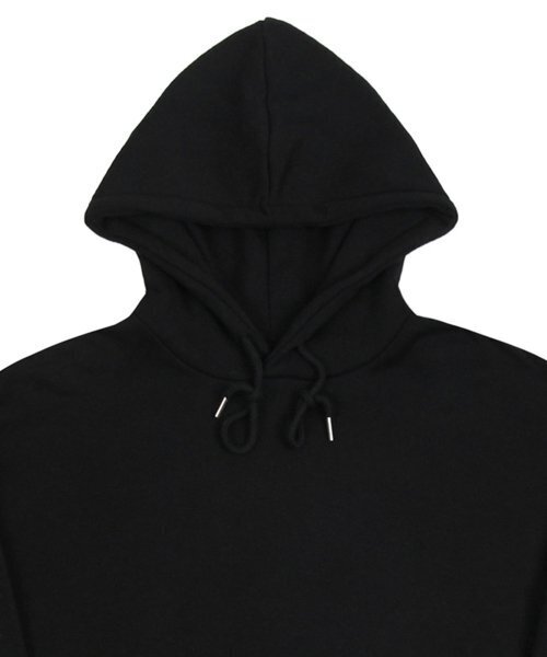GRAVER（グレーバー）の「[ユニセックス]エルボーチェッカーボードドローイングスマイルフードパーカー_ブラック（パーカー・レディース・ブラック・X-LARGE/SMALL/MEDIUM/LARGE）」の3枚目の写真