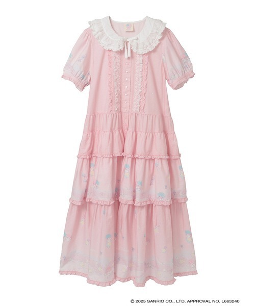 PINK HOUSE A Starry Night Wish柄ワンピース Little Twin Stars×PINK HOUSE A Starry Night Wish柄ワンピース