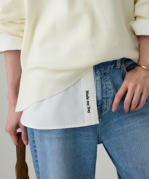 BABYLONE（バビロン）の「オックス刺繍オーバーシャツ（シャツ/ブラウス・レディース・ホワイト/サックスブルー・フリー）」の12枚目の写真