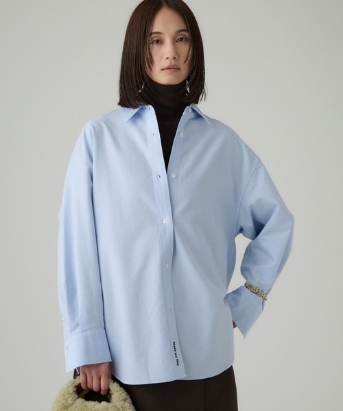 BABYLONE（バビロン）の「オックス刺繍オーバーシャツ（シャツ/ブラウス・レディース・ホワイト/サックスブルー・フリー）」の13枚目の写真